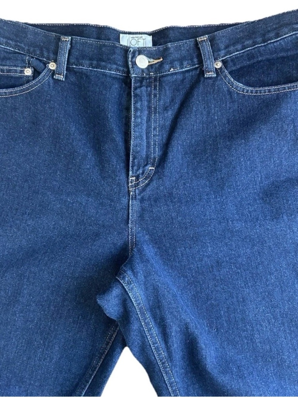 LOFT Petite Bootcut Jeans 14P Dark Wash Mid Rise Classic Denim - Picture 4 of 8